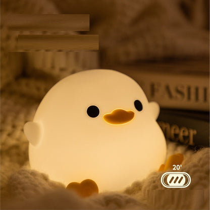 Doudou Duck Silicone Alarm Lamp Ambience Light Bedroom Bedside Lamp Usb Charging with Sleeping Night Light