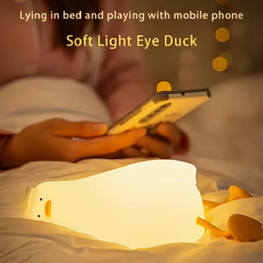 Lámpara Nocturna LED de Silicona en Forma de Pato – Recargable, Suave y Ajustable para Niños