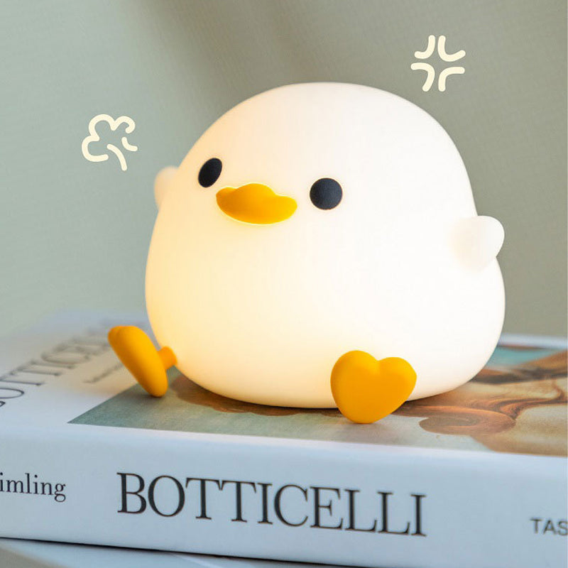 Doudou Duck Silicone Alarm Lamp Ambience Light Bedroom Bedside Lamp Usb Charging with Sleeping Night Light